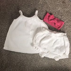 Hanna Andersson Baby Girls Matching Tank + Shorts